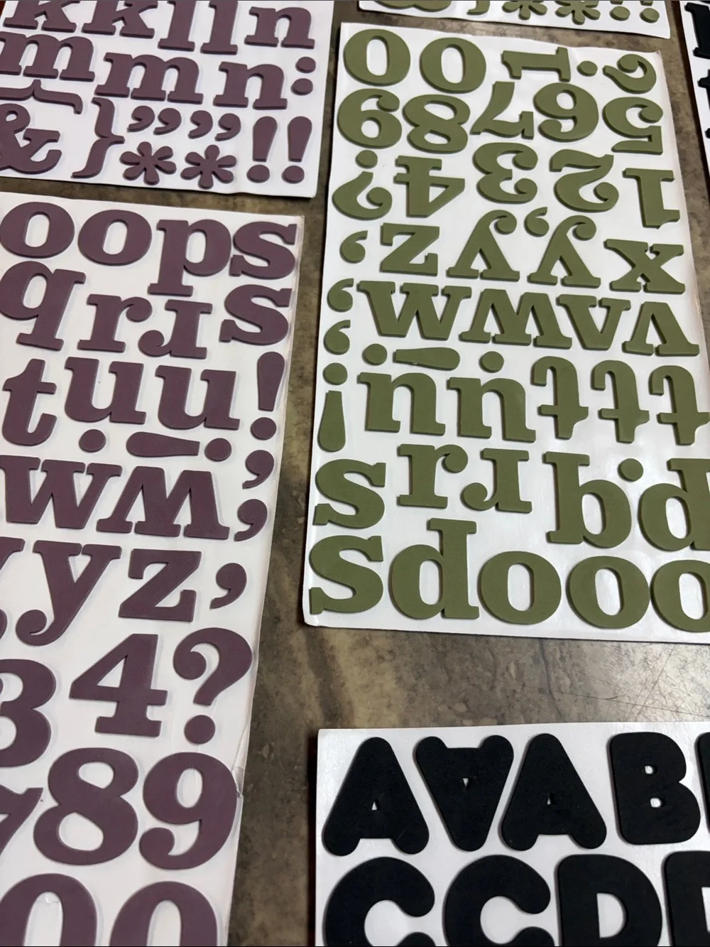 Scrapbooking foam letters and numbers lot 49